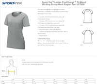 NCSN LADIES SPORT -TEK TRI-BLEND WICKING SCOOP NECK TEE